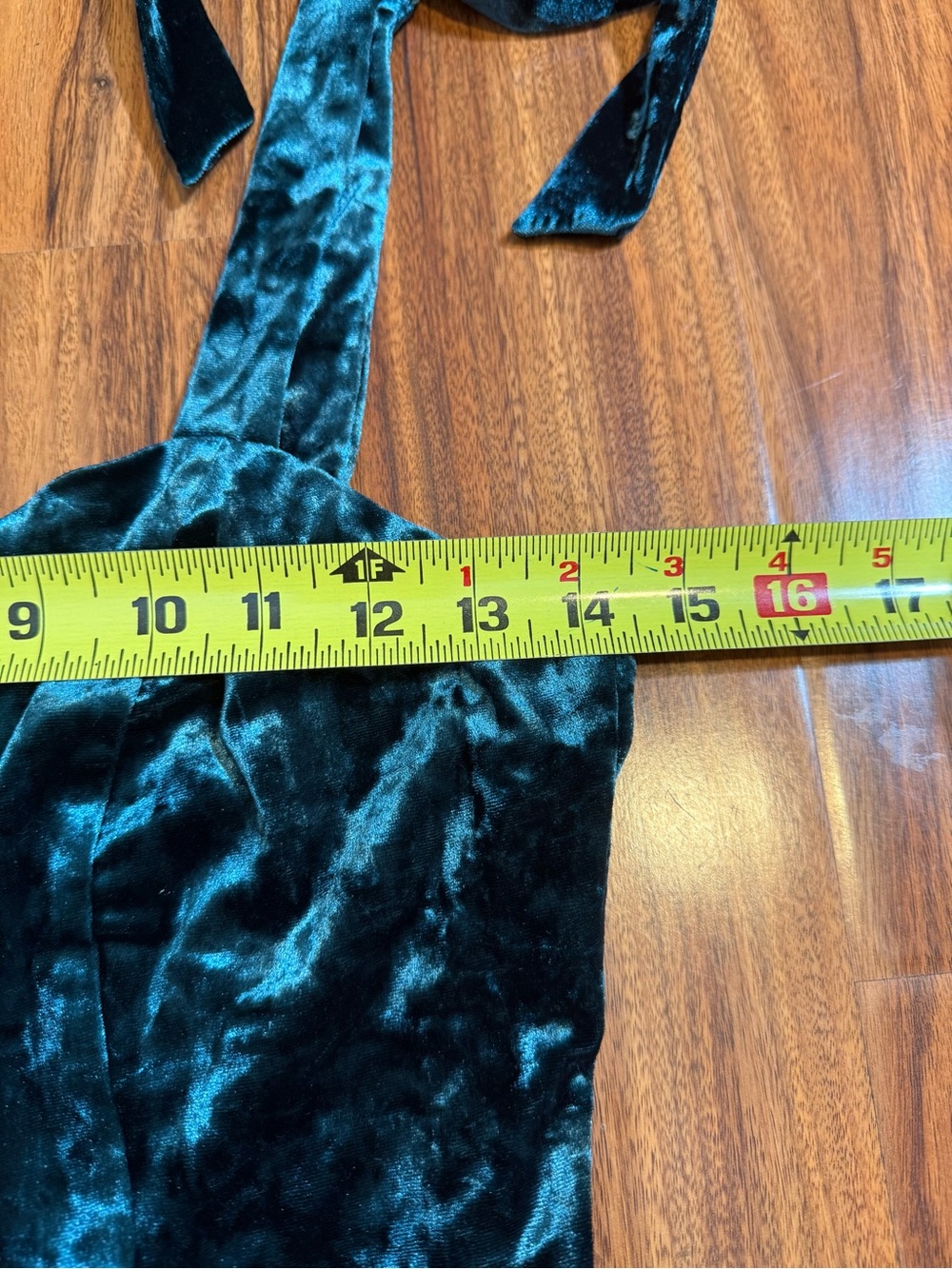 Forever 21 Velvet Tie-Shoulder Bodycon Mini Dress in Teal - Size S - Picture 7 of 11